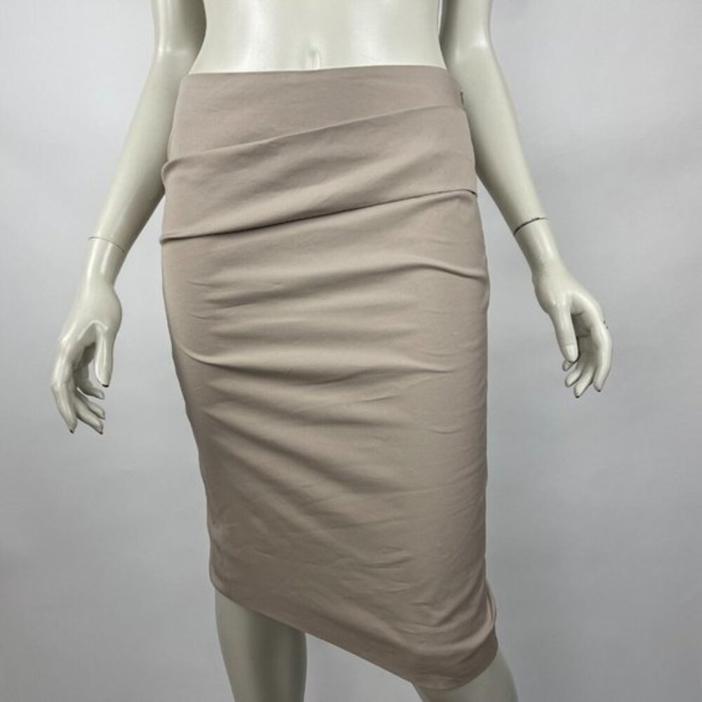 Brunello Cucinelli Ruched Skirt Straight Pencil Zip Closure Stretch Slit Women 4